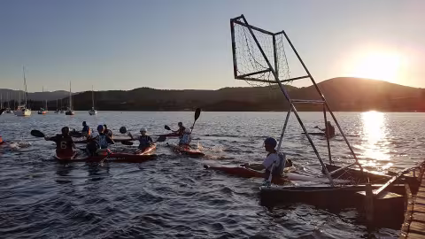 Club members on the water